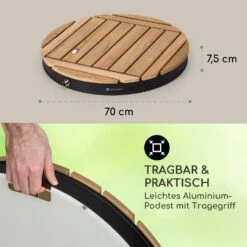 Sumatra Teak Round Gartendusche Aluminium Teakholz Tragegriff -Garten Store 10036351 de 0006 usp