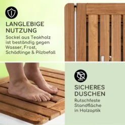 Sumatra Teak Square Gartendusche Aluminium Teakholz Tragegriff -Garten Store 10036438 de 0003 usp