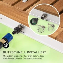 Sumatra Teak Square Gartendusche Aluminium Teakholz Tragegriff -Garten Store 10036438 de 0005 usp