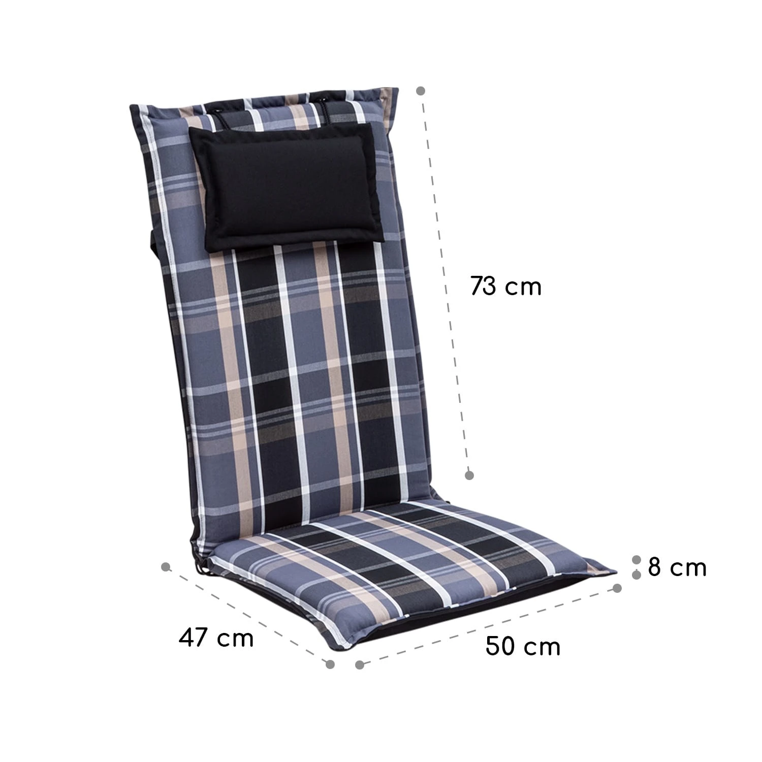 Elbe Polsterauflage Sesselauflage Hochlehner Gartenstuhl 50x120x8cm 5 Elbe Polsterauflage Sesselauflage Hochlehner Gartenstuhl 50x120x8cm – Bild 5