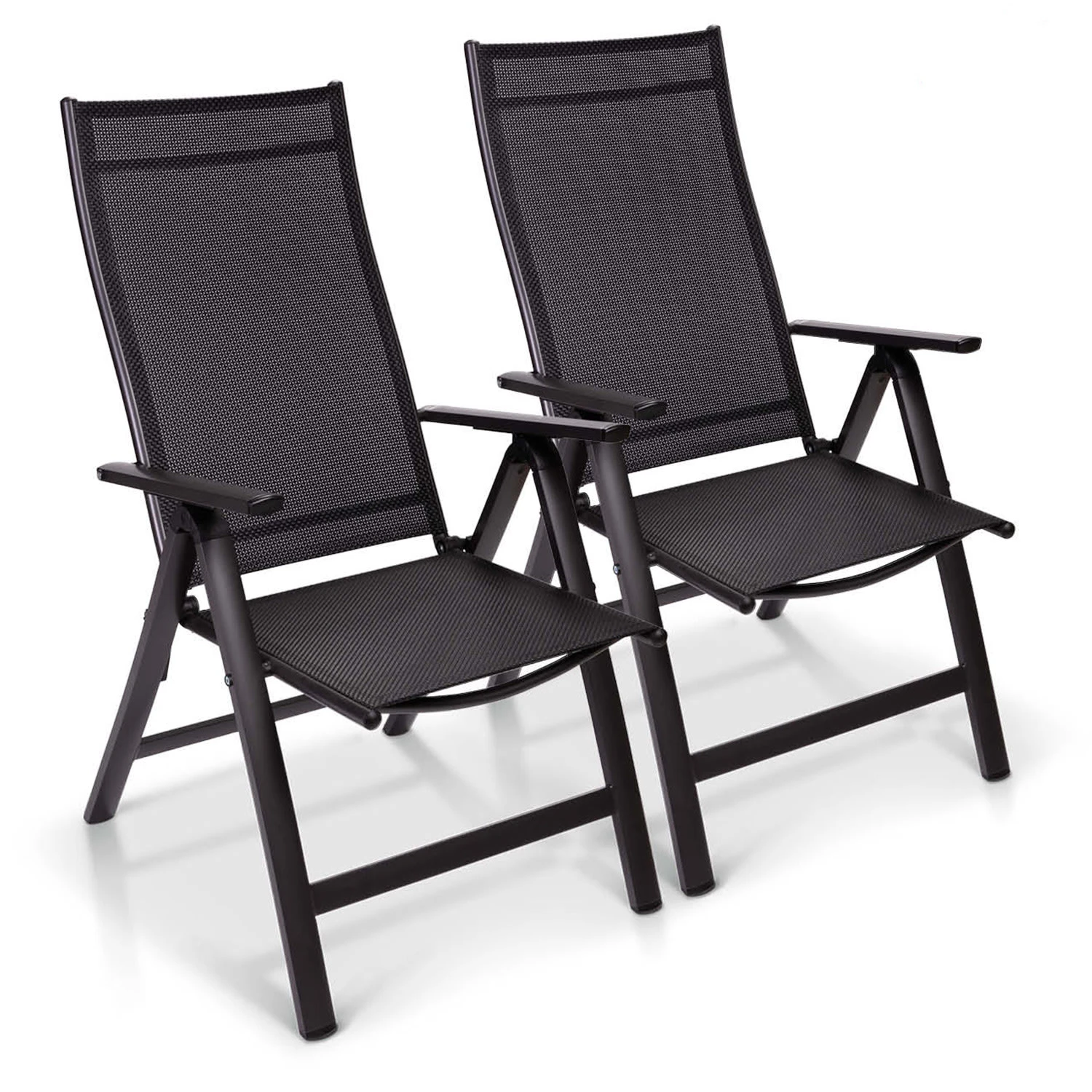 London Gartenstuhl 2er-Set Textilene Aluminium 6-Positionen Klappbar 1 London Gartenstuhl 2er-Set Textilene Aluminium 6-Positionen Klappbar