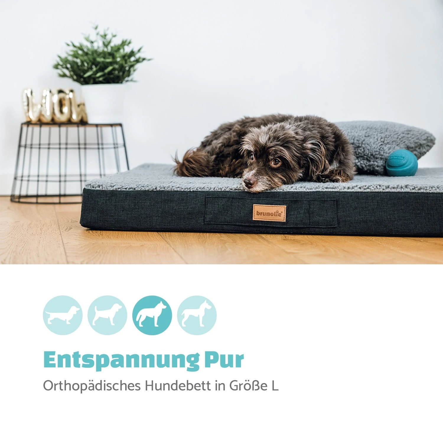 Balu Hundebett Waschbar Orthopädisch Rutschfest Memory-Schaum Größe L 2 Balu Hundebett Waschbar Orthopädisch Rutschfest Memory-Schaum Größe L – Bild 2