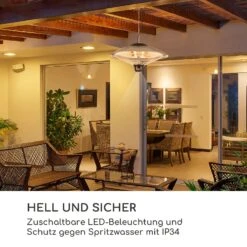 Heizsporn Deckenheizstrahler 60,5 Cm (Ø) LED-Lampe Fernbedienung -Garten Store 10037732 de 0004 logo