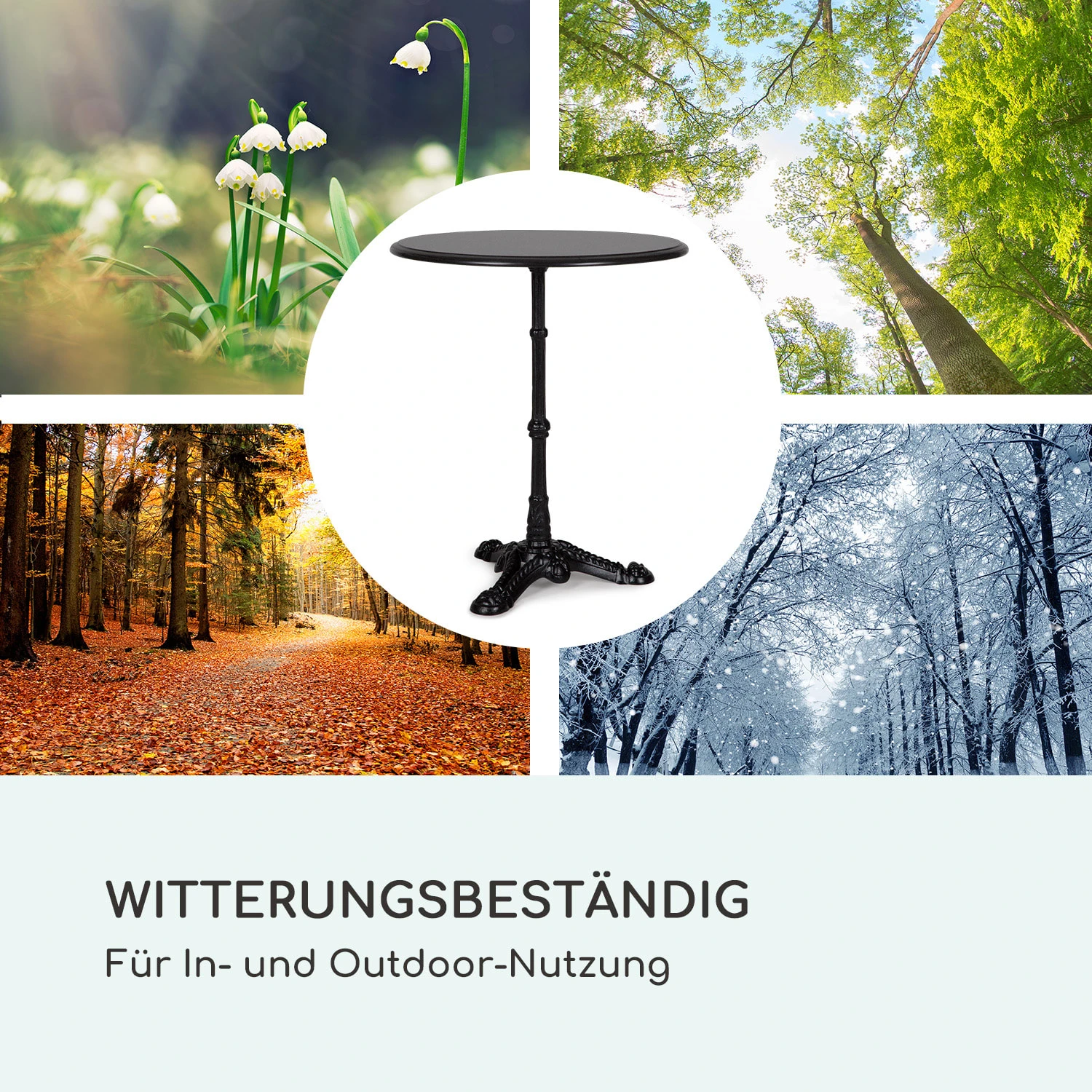 Patras Bistro-Tisch Marmortischplatte Ø60cm Gusseiserner Standfuß 7 Patras Bistro-Tisch Marmortischplatte Ø60cm Gusseiserner Standfuß – Bild 7