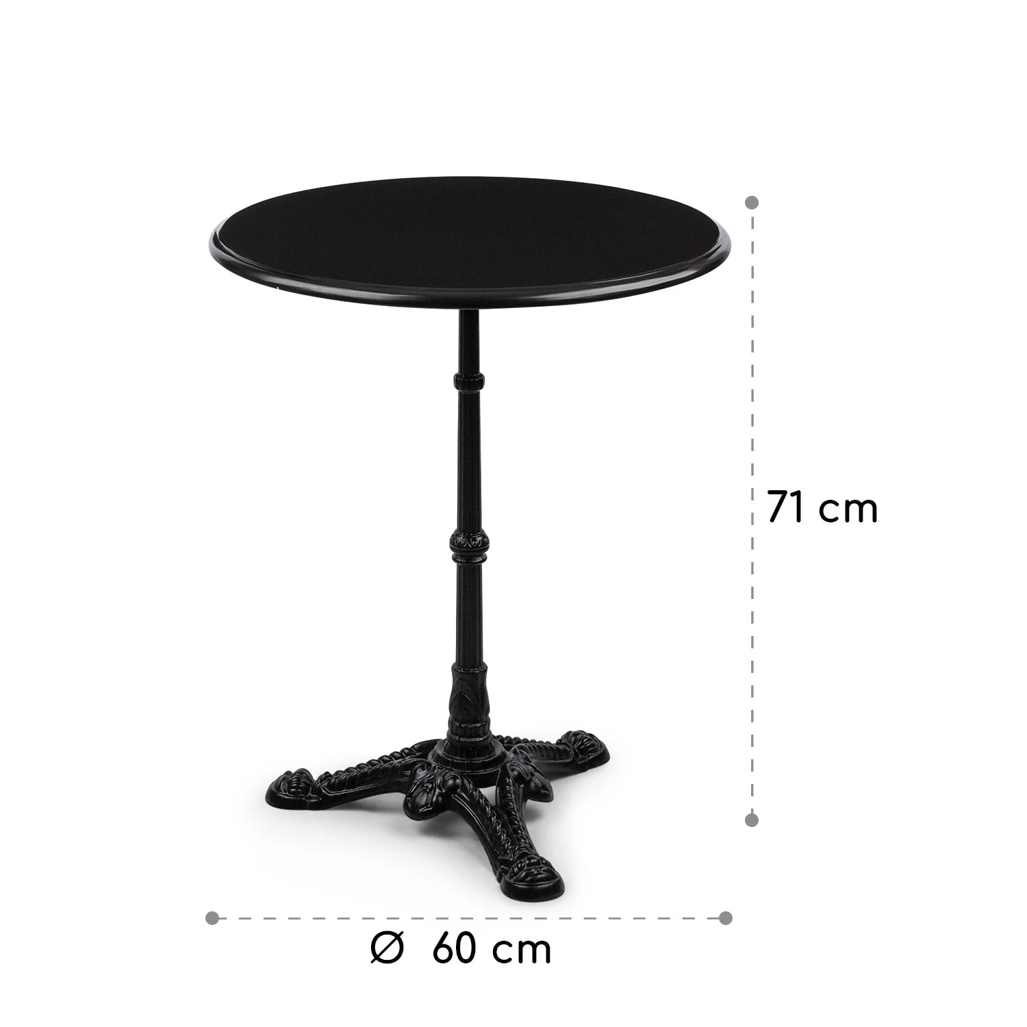 Patras Bistro-Tisch Marmortischplatte Ø60cm Gusseiserner Standfuß 8 Patras Bistro-Tisch Marmortischplatte Ø60cm Gusseiserner Standfuß – Bild 8