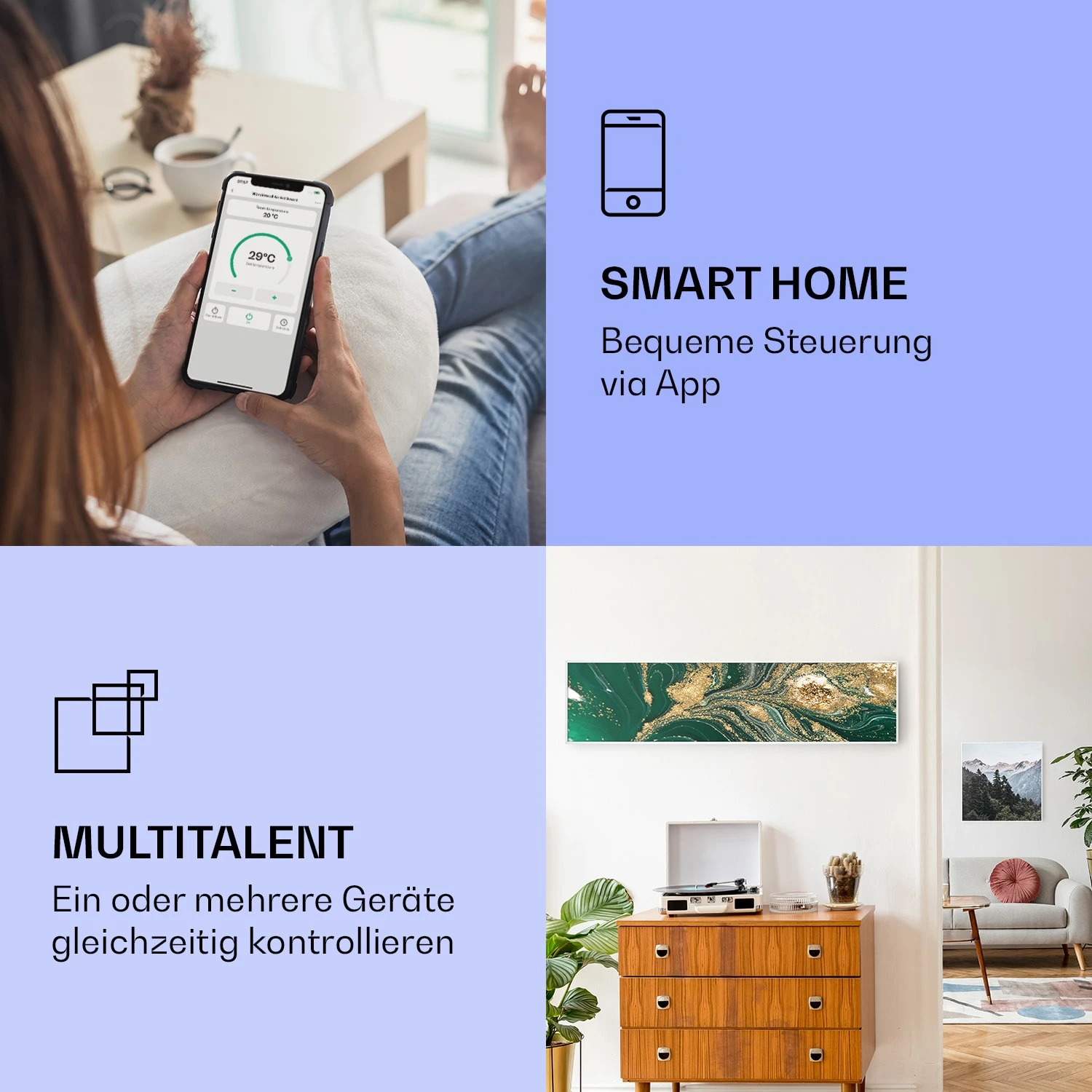 Wonderwall Air Art Smart Infrarotheizung Wirbel 120x30cm 350W 2 Wonderwall Air Art Smart Infrarotheizung Wirbel 120x30cm 350W – Bild 2