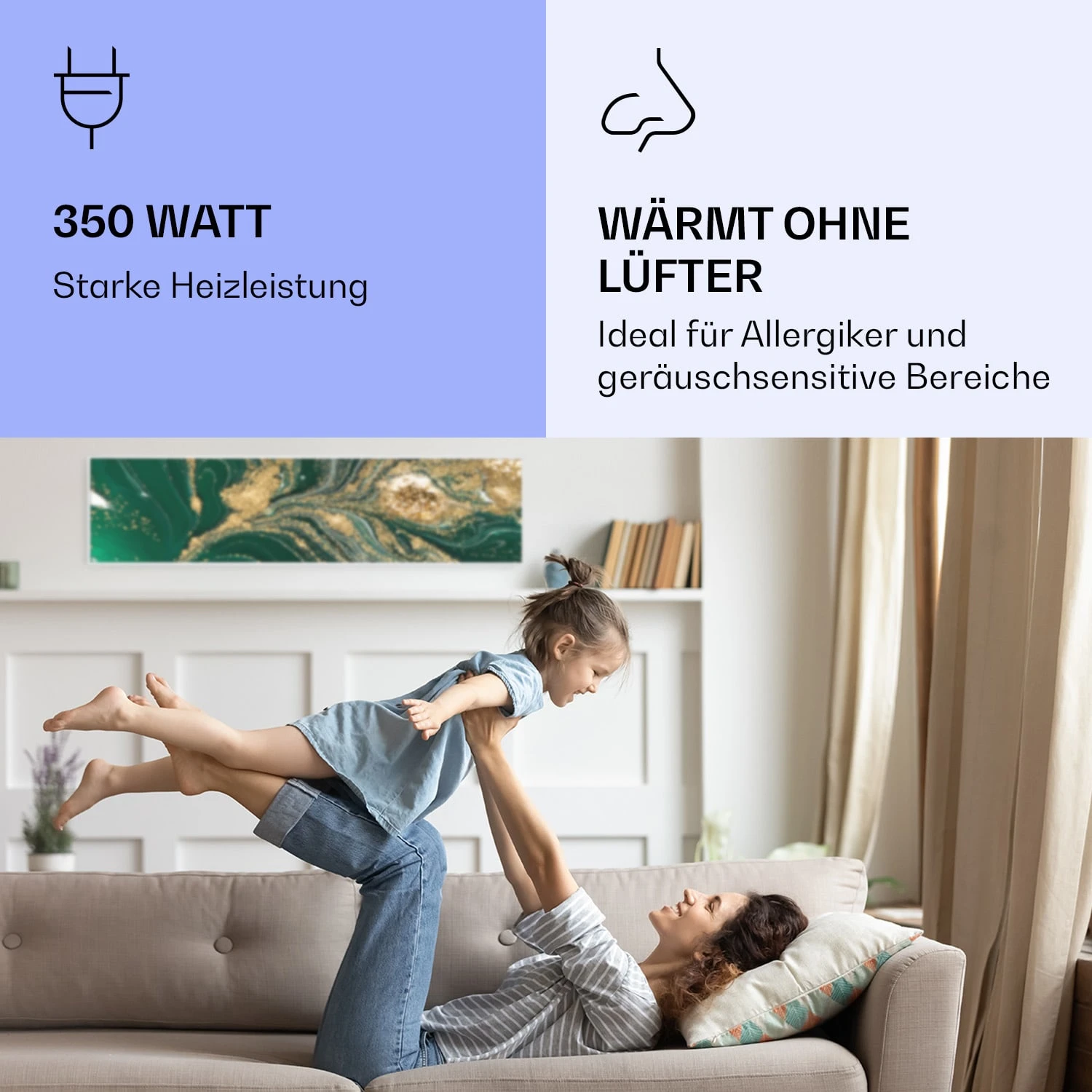 Wonderwall Air Art Smart Infrarotheizung Wirbel 120x30cm 350W 5 Wonderwall Air Art Smart Infrarotheizung Wirbel 120x30cm 350W – Bild 5