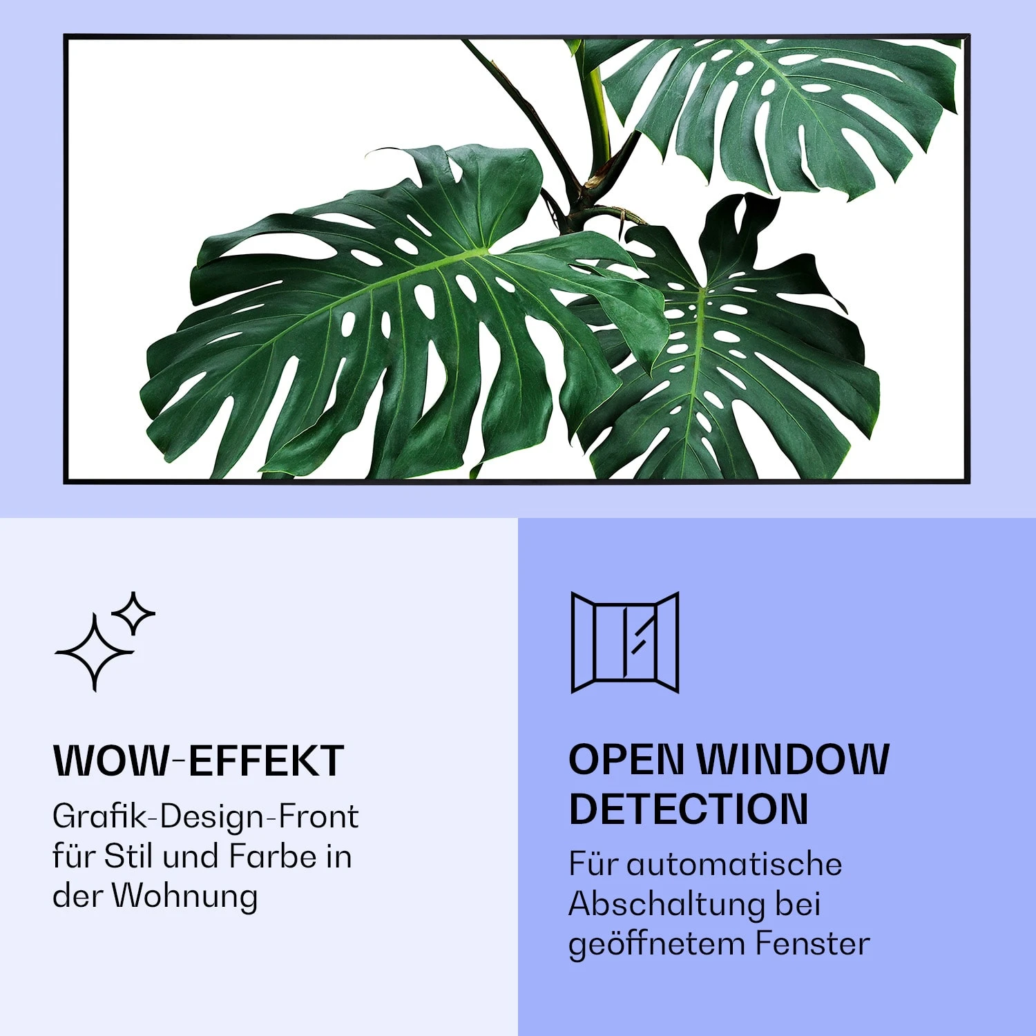 Wonderwall Air Art Smart Infrarotheizung Grünes Blatt 120x60cm 700W 6 Wonderwall Air Art Smart Infrarotheizung Grünes Blatt 120x60cm 700W – Bild 6