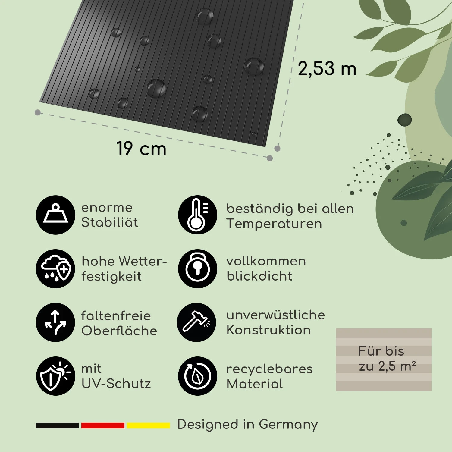 Sichtschutzstreifen Zaunblenden PVC-Hartplastik 2,53 X 0,19 M 3 Sichtschutzstreifen Zaunblenden PVC-Hartplastik 2,53 X 0,19 M – Bild 3