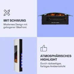 Klarstein Lamington Elektrokamin 2000 W LED-Flammen Heizlüfter Timer Ambientelicht -Garten Store 10038006 de 0003 logo