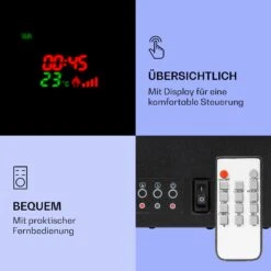 Klarstein Lamington Elektrokamin 2000 W LED-Flammen Heizlüfter Timer Ambientelicht -Garten Store 10038006 de 0005 logo