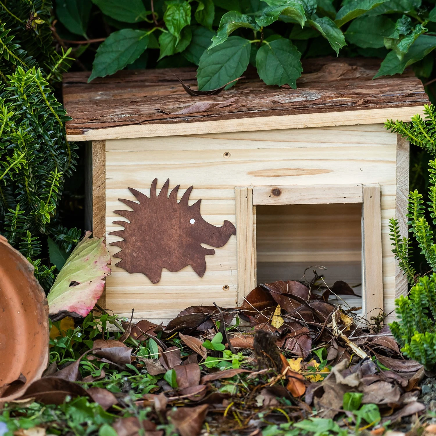 Igelhaus Futterhaus Überwinterung 2 Kammern Tannenholz Unbehandelt 2 Igelhaus Futterhaus Überwinterung 2 Kammern Tannenholz Unbehandelt – Bild 2
