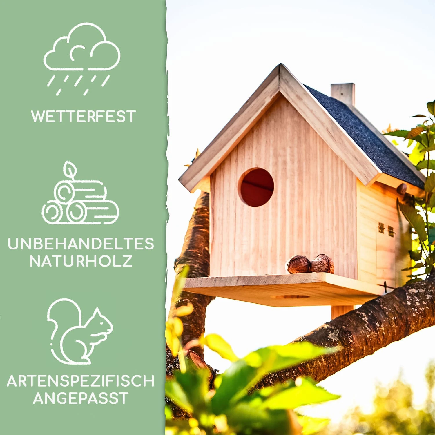 Eichhörnchenkobel Futterhaus Überwinterung 4 Zugänge Pinienholz Unbehandelt Handgefertigt 2 Eichhörnchenkobel Futterhaus Überwinterung 4 Zugänge Pinienholz Unbehandelt Handgefertigt – Bild 2
