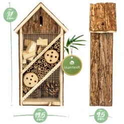 Insektenhotel Mit Schmalem Spitzdach Aufhängung Ganzjährig Bewohnbar Holz -Garten Store 10038093 yy 0007 logo