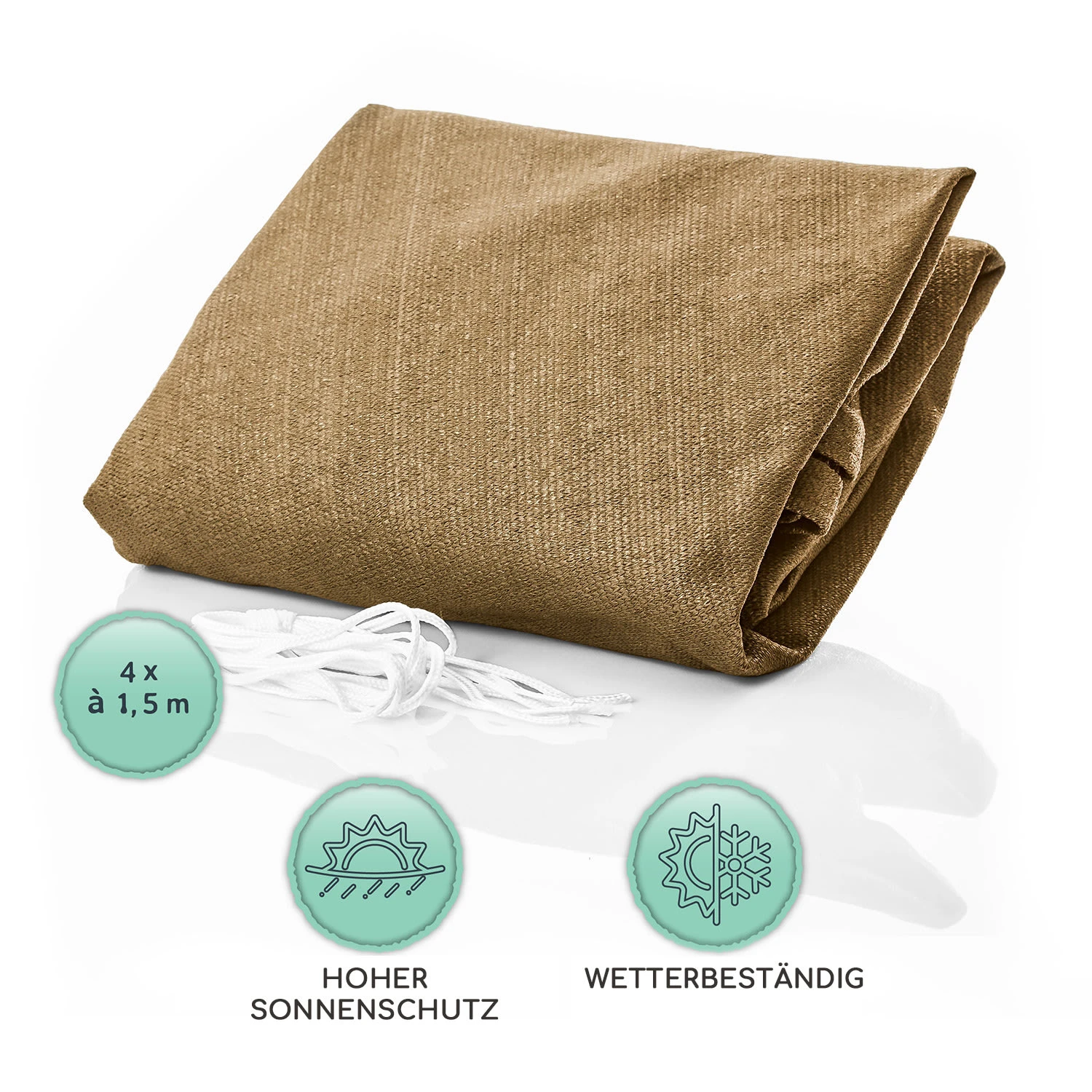 Rechteckiges Sonnensegel 3x4 M Befestigungsringe PE Luftdurchlässig 5 Rechteckiges Sonnensegel 3x4 M Befestigungsringe PE Luftdurchlässig – Bild 5