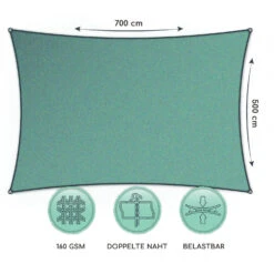 Rechteckiges Sonnensegel 5x7 M Mit Befestigungsringen Polyester Luftdurchlässig -Garten Store 10038166 de 0006 logo