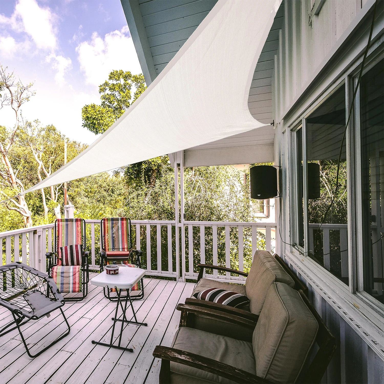 Dreieckiges Sonnensegel 3x3x3 M Polyester Luftdurchlässig 2 Dreieckiges Sonnensegel 3x3x3 M Polyester Luftdurchlässig – Bild 2