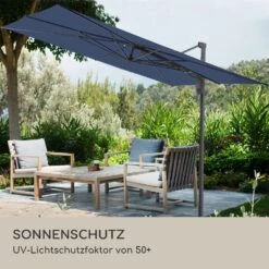 Saint-Tropez Ampelschirm 3-Achsen-Rotation 360° Drehbar 3 X 3,55 M UV-Schutz 50+ -Garten Store 10038319 de 0005 logo