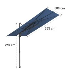 Saint-Tropez Ampelschirm 3-Achsen-Rotation 360° Drehbar 3 X 3,55 M UV-Schutz 50+ -Garten Store 10038319 yy 0007 logo