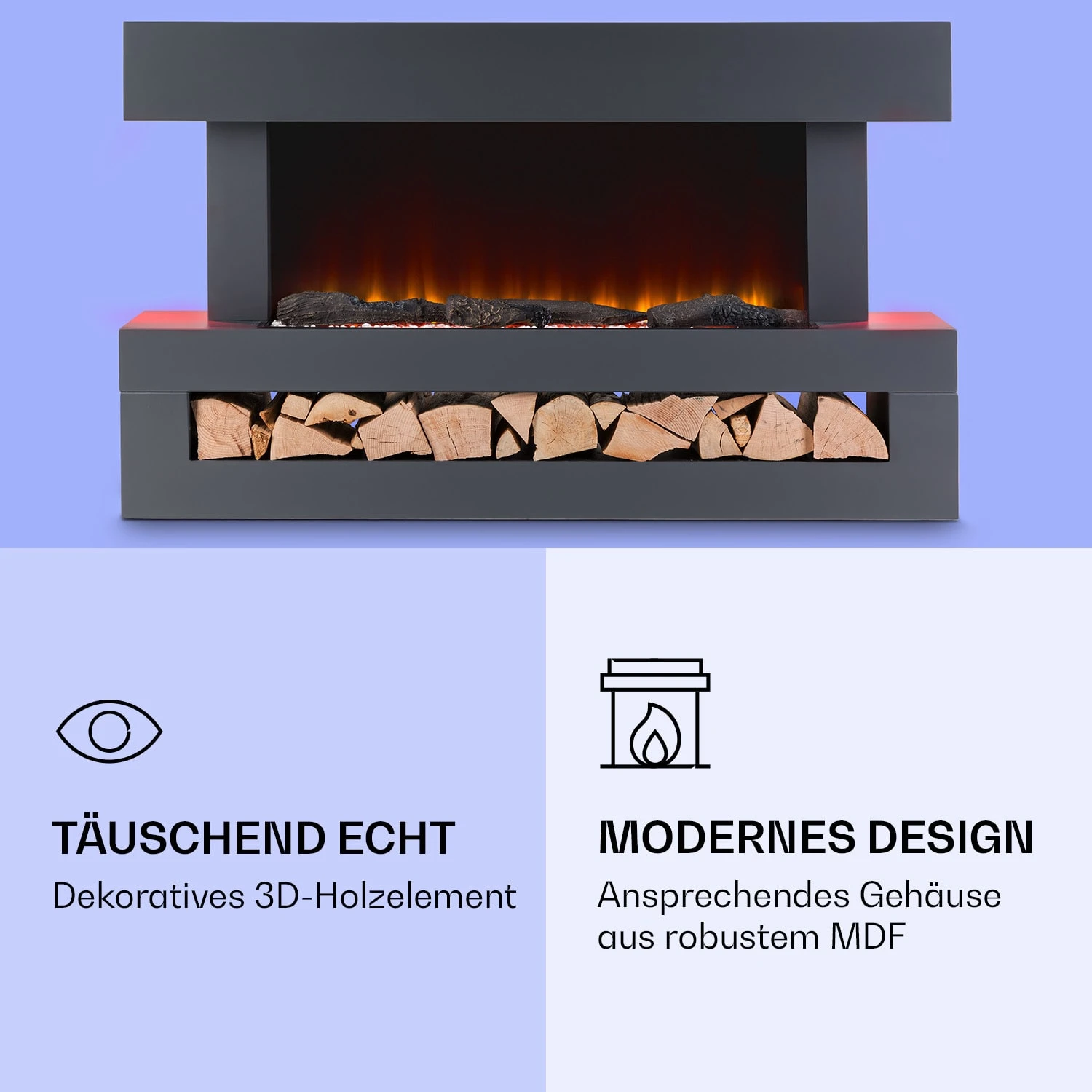 Studio Light & Fire 3 Smart Kamin 1000/2000W MDF WiFi-Steuerung 5 Studio Light & Fire 3 Smart Kamin 1000/2000W MDF WiFi-Steuerung – Bild 5