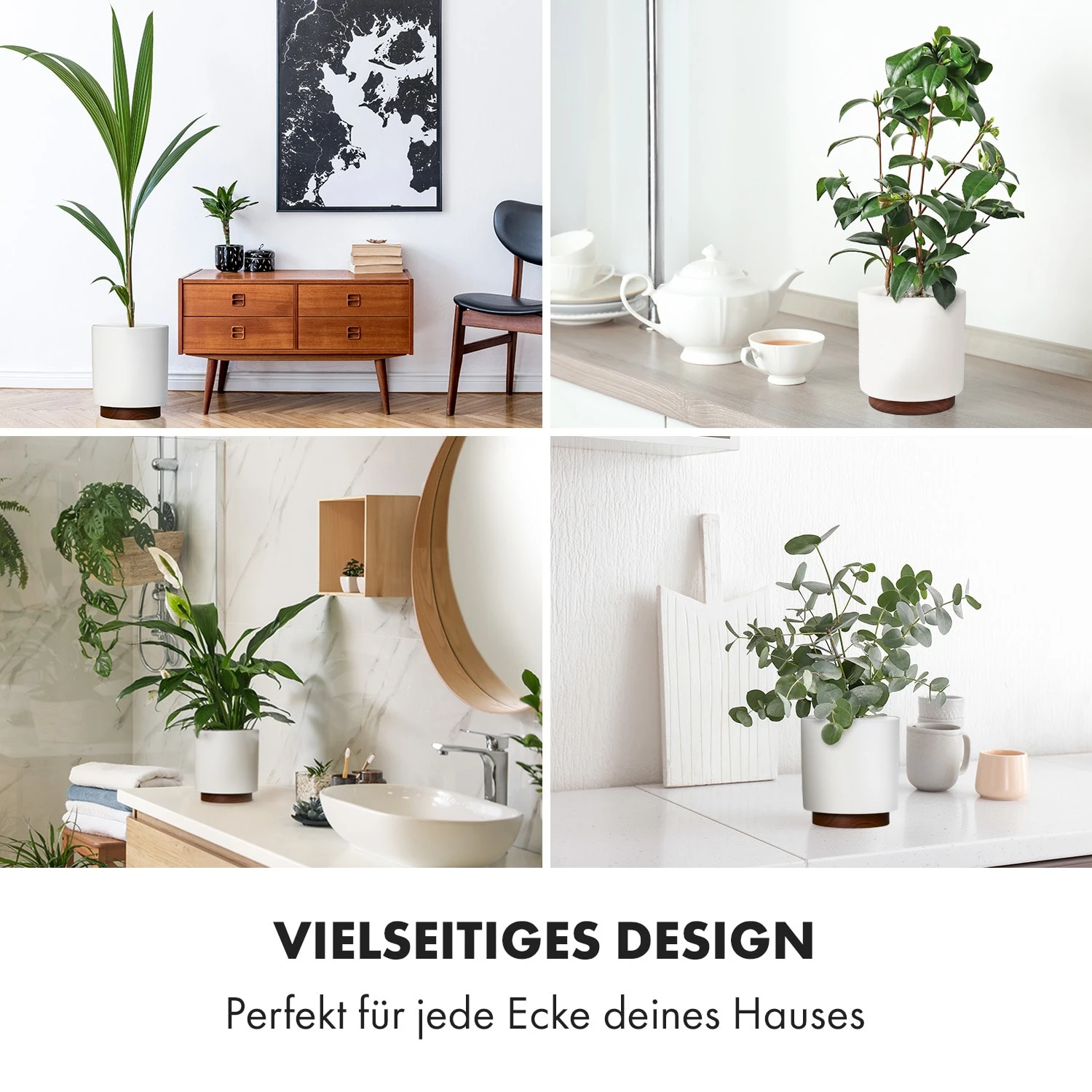 Enspijk Blumentöpfe 2er-Set 2 Größen Walnussholz Polystone Handgemacht 2 Enspijk Blumentöpfe 2er-Set 2 Größen Walnussholz Polystone Handgemacht – Bild 2