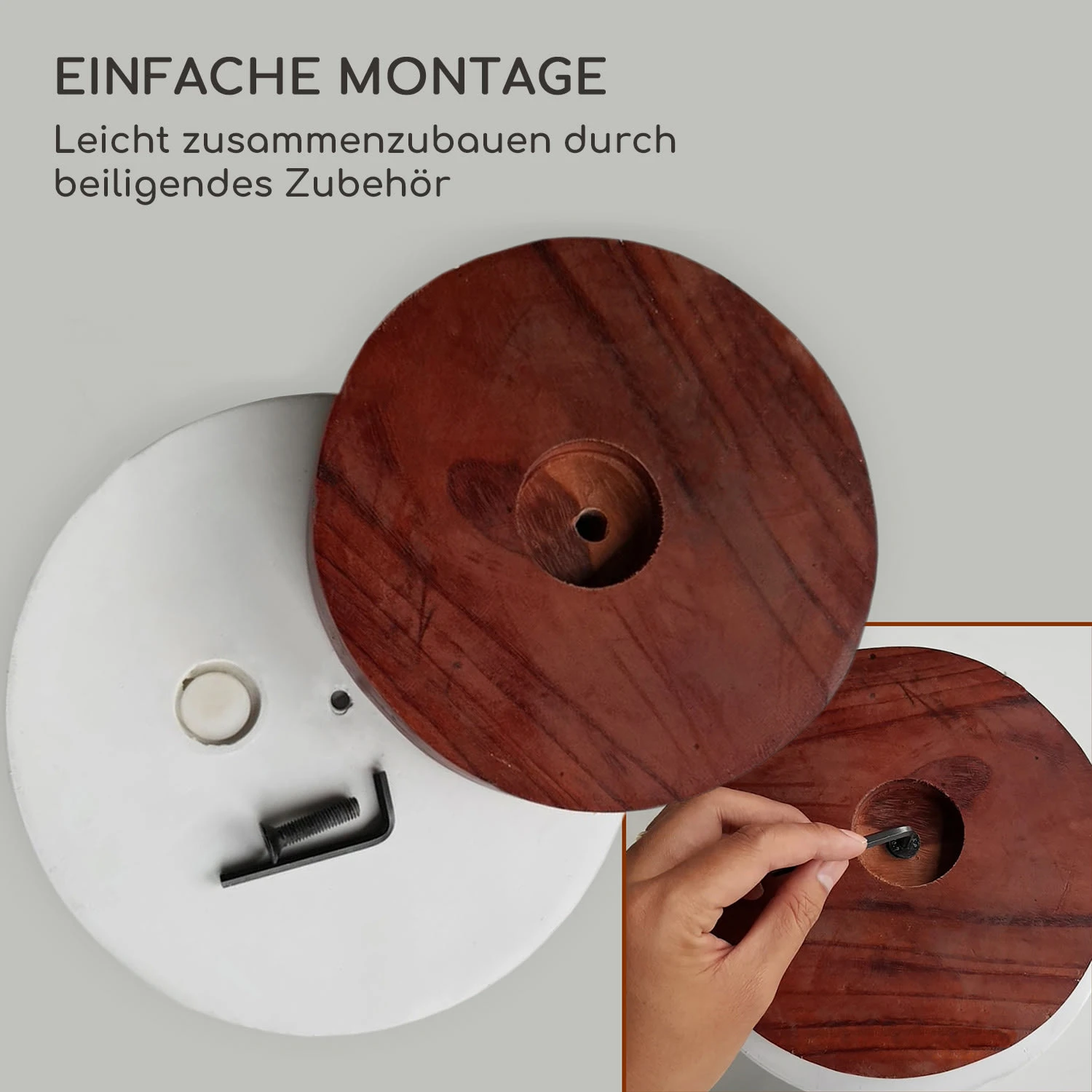 Enspijk Blumentöpfe 2er-Set 2 Größen Walnussholz Polystone Handgemacht 3 Enspijk Blumentöpfe 2er-Set 2 Größen Walnussholz Polystone Handgemacht – Bild 3