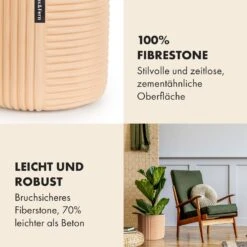 Hasselt Blumentopf Polystone Pflanzenfreundlich Handgemacht 3D-Optik -Garten Store 10038548 de 0003 usp