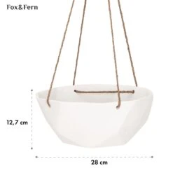 Laren Blumenampel Ø 28 Cm Polystone Mit Naturseilen 2er-Set -Garten Store 10038552 yy 0005 usp