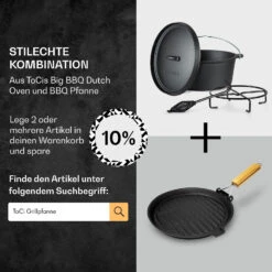 Galloway Dutch Oven 6.0 BBQ-Topf Gusseisen Voreingebrannt Größe M / 6 Qt -Garten Store 10038581 de 0007 usp