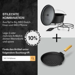 Galloway Dutch Oven 12.0 BBQ-Topf Gusseisen Standfüße Größe XL / 12 Qt -Garten Store 10038587 de 0007 usp