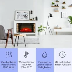Studio Loft 2 Elektrokamin 1900 W LED-Technik Fernbedienung -Garten Store 10038617 de 0003 usp