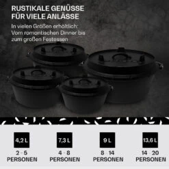 Guernsey Premium Dutch Oven 12.0 BBQ-Topf Gusseisen Voreingebrannt Größe XL / 12 Qt 12 Guernsey Premium Dutch Oven 12.0 BBQ-Topf Gusseisen Voreingebrannt Größe XL / 12 Qt -Garten Store 10038640 de 0006 usp