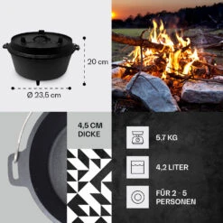Guernsey Premium Dutch Oven 4.5 BBQ-Topf Gusseisen Größe S / 4.5 Qt 10 Guernsey Premium Dutch Oven 4.5 BBQ-Topf Gusseisen Größe S / 4.5 Qt -Garten Store 10038641 de 0004 usp