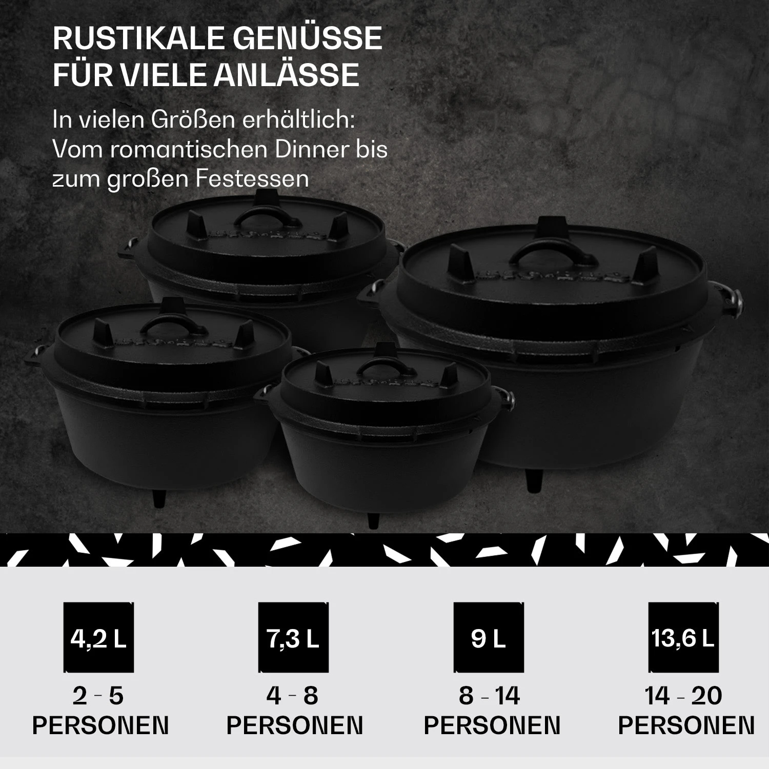 Guernsey Premium Dutch Oven 4.5 BBQ-Topf Gusseisen Größe S / 4.5 Qt 6 Guernsey Premium Dutch Oven 4.5 BBQ-Topf Gusseisen Größe S / 4.5 Qt – Bild 6