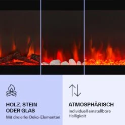 Galeras Elektrischer Wand- Und Einbaukamin 1800 W LED 3 Farben Timer -Garten Store 10038687 de 0004 logo