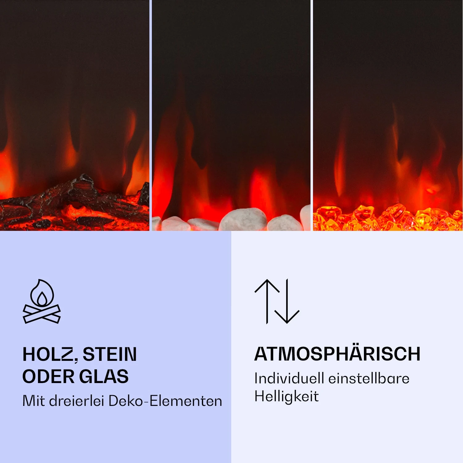 Galeras Elektrischer Wand- Und Einbaukamin 1800 W LED 3 Farben Timer 3 Galeras Elektrischer Wand- Und Einbaukamin 1800 W LED 3 Farben Timer – Bild 3