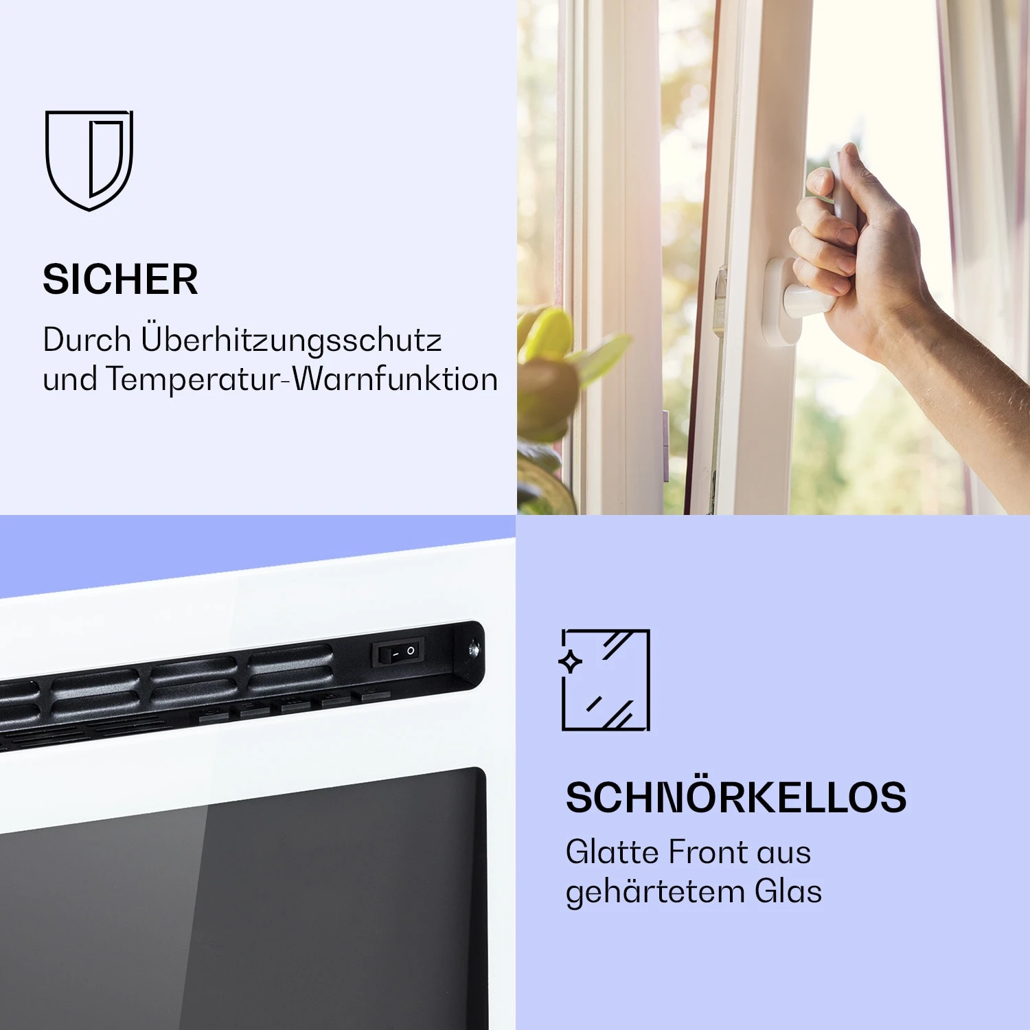 Galeras Elektrischer Wand- Und Einbaukamin 1800 W LED 3 Farben Timer 7 Galeras Elektrischer Wand- Und Einbaukamin 1800 W LED 3 Farben Timer – Bild 7