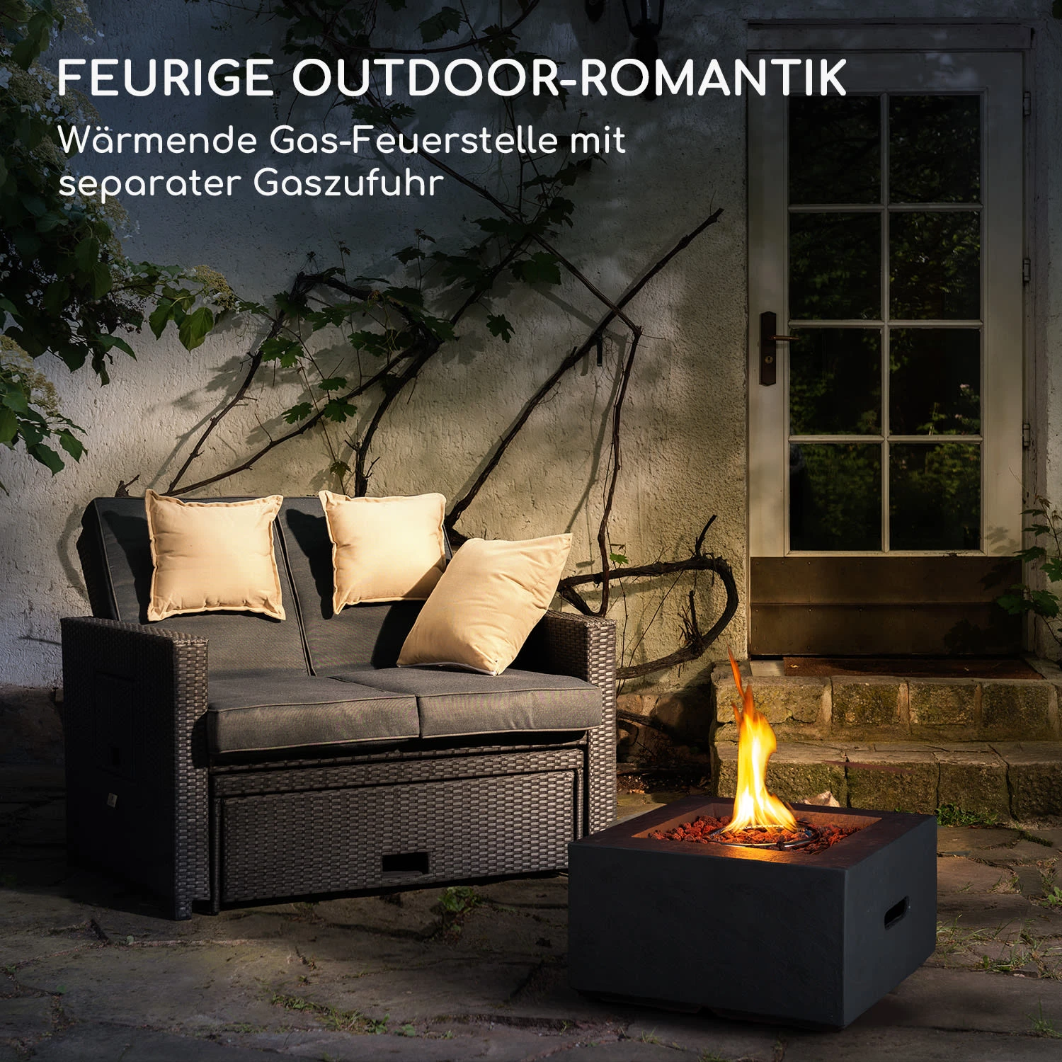 Isaris Gas-Feuerstelle 40.000BTU/13kW Abdeckung Edelstahlbrenner 2 Isaris Gas-Feuerstelle 40.000BTU/13kW Abdeckung Edelstahlbrenner – Bild 2