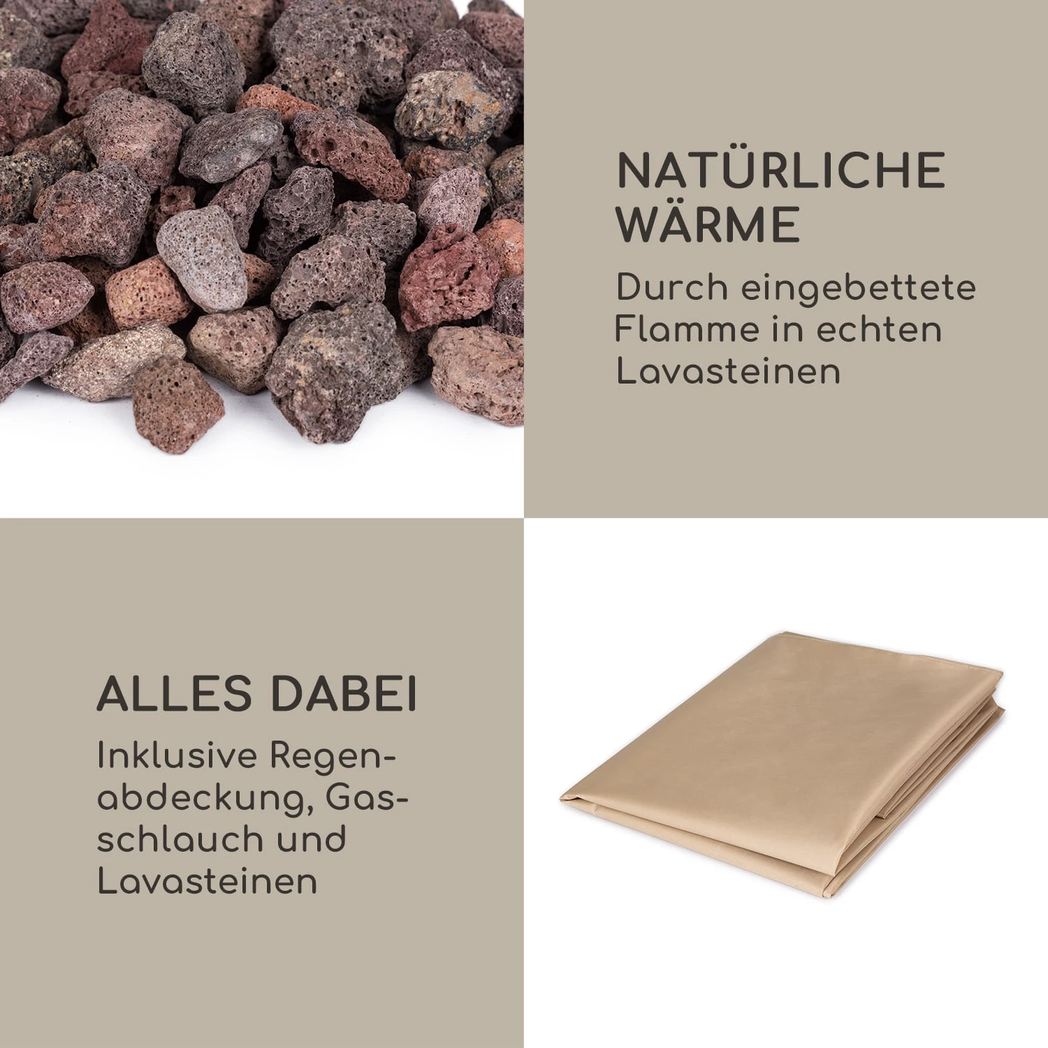 Vitina Gas-Feuerstelle 40.000BTU/13kW Abdeckung Edelstahlbrenner 6 Vitina Gas-Feuerstelle 40.000BTU/13kW Abdeckung Edelstahlbrenner – Bild 6