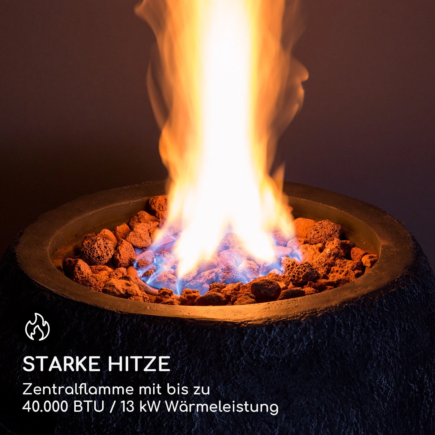 Andros Gas-Feuerstelle 40.000BTU/13kW Deckel Edelstahlbrenner 3 Andros Gas-Feuerstelle 40.000BTU/13kW Deckel Edelstahlbrenner – Bild 3