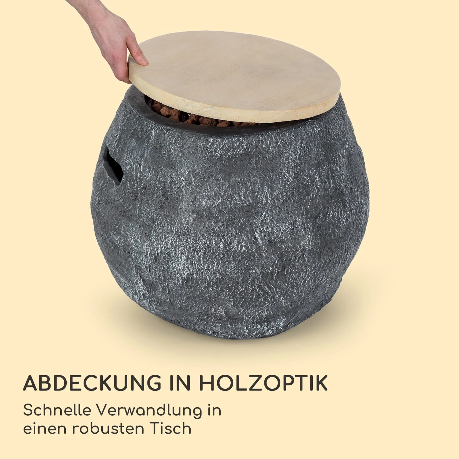 Andros Gas-Feuerstelle 40.000BTU/13kW Deckel Edelstahlbrenner 4 Andros Gas-Feuerstelle 40.000BTU/13kW Deckel Edelstahlbrenner – Bild 4