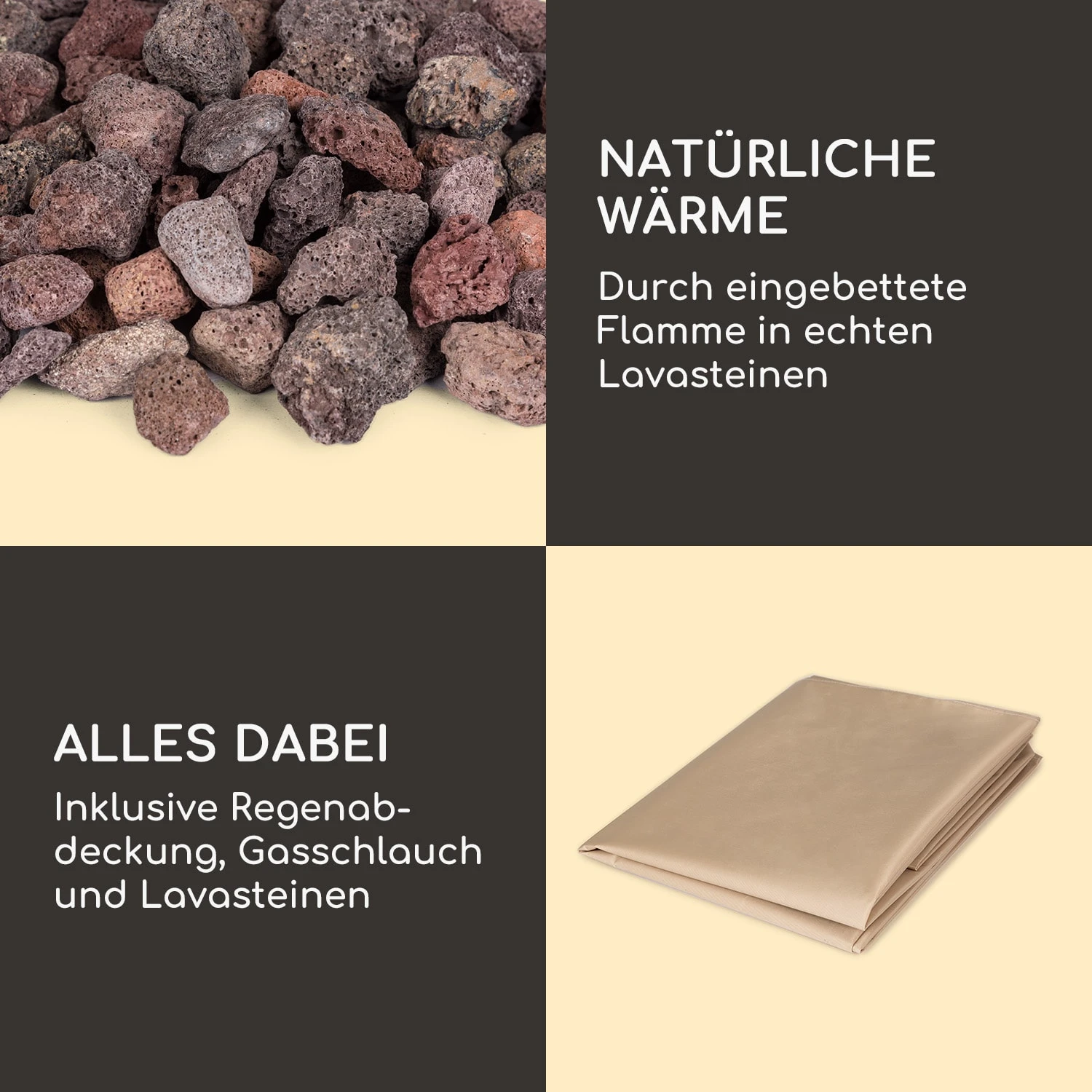 Andros Gas-Feuerstelle 40.000BTU/13kW Deckel Edelstahlbrenner 6 Andros Gas-Feuerstelle 40.000BTU/13kW Deckel Edelstahlbrenner – Bild 6