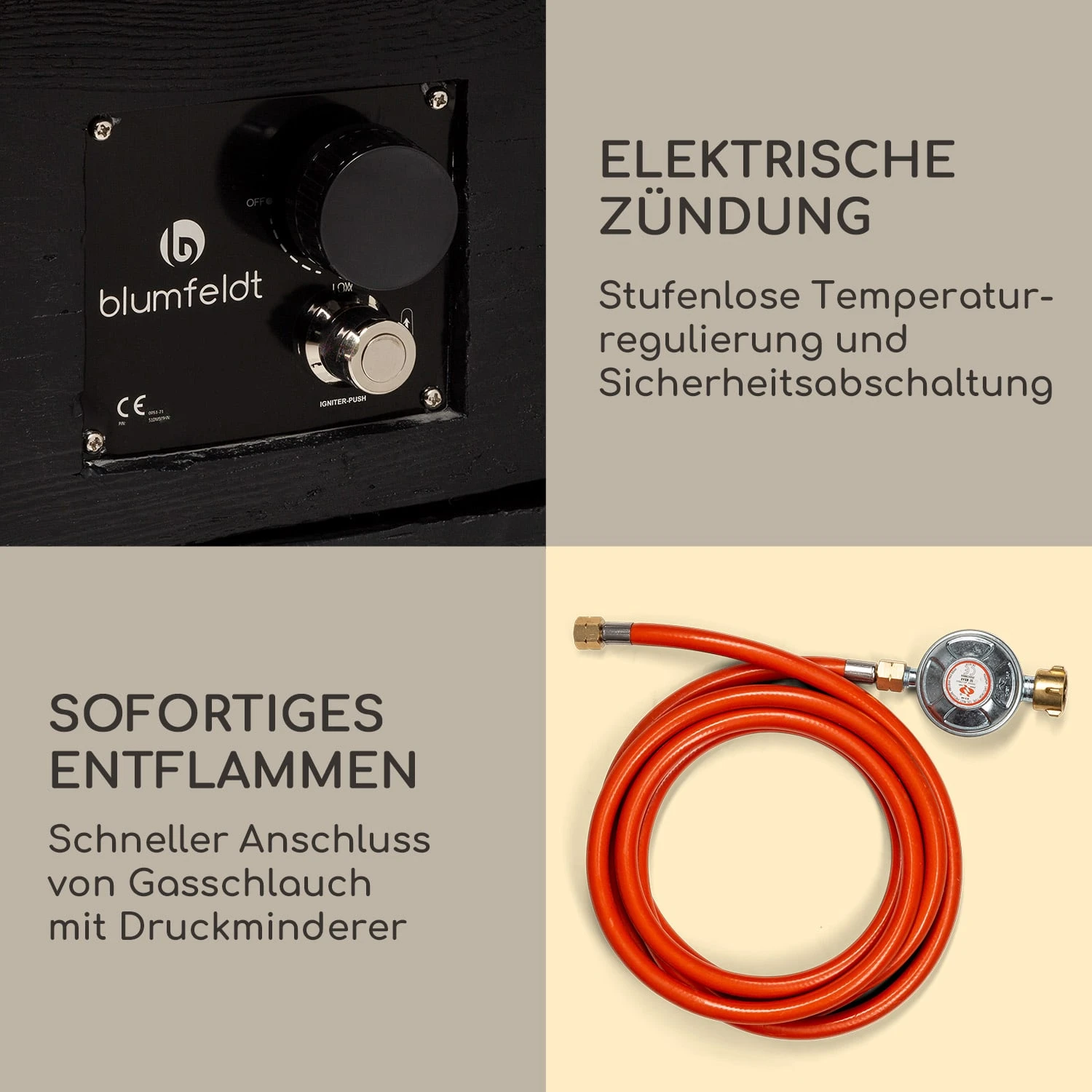 Corinth Gas-Feuerstelle 40.000BTU/13kW Abdeckung Edelstahlbrenner 5 Corinth Gas-Feuerstelle 40.000BTU/13kW Abdeckung Edelstahlbrenner – Bild 5