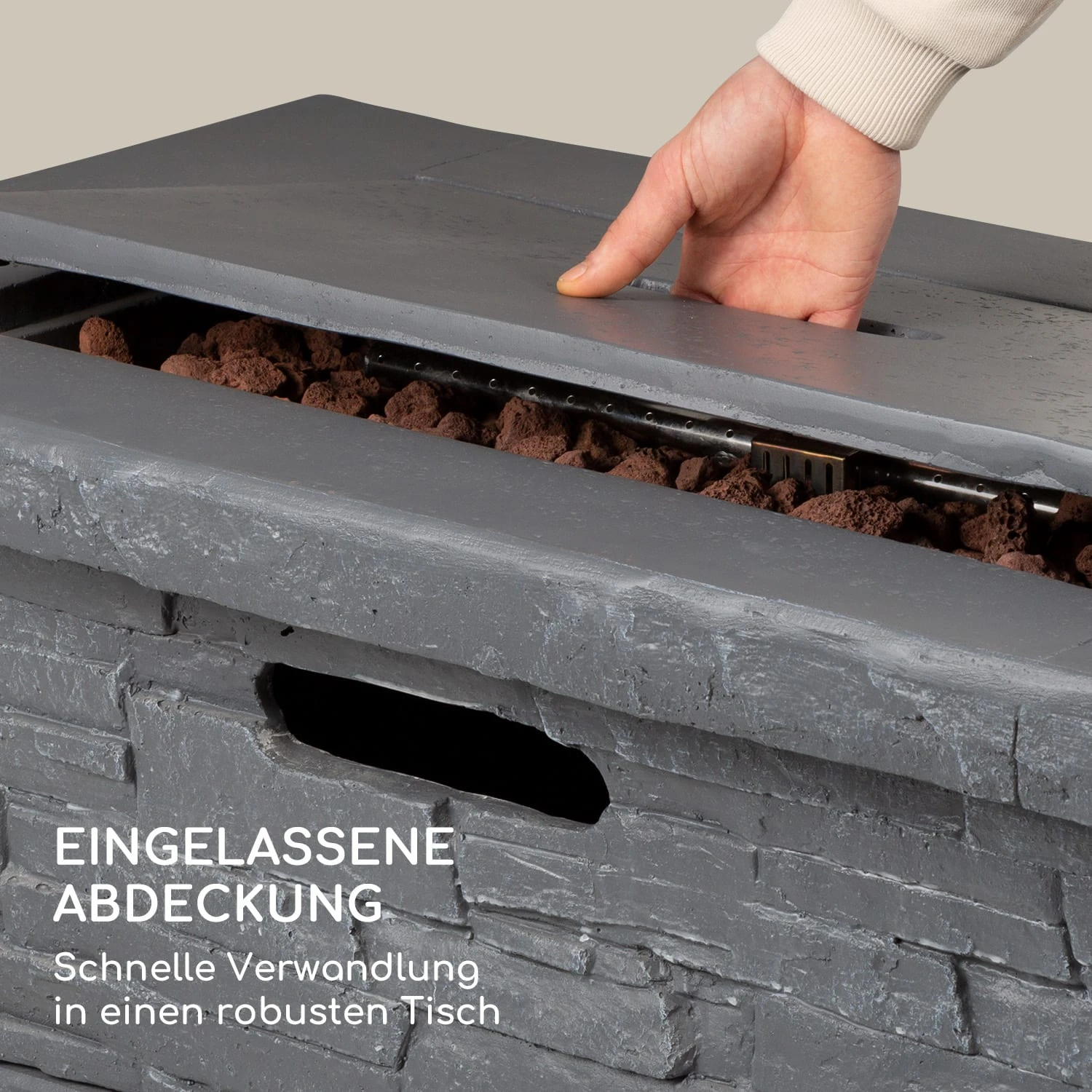 Anafi Gas-Feuerstelle 40.000BTU/13kW Abdeckung Edelstahlbrenner 4 Anafi Gas-Feuerstelle 40.000BTU/13kW Abdeckung Edelstahlbrenner – Bild 4