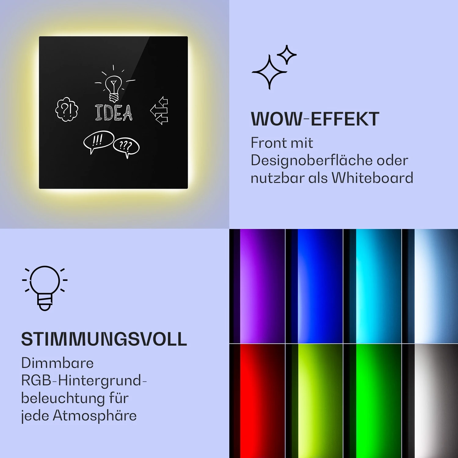 Mojave 500 Smart 2-in-1 Heizgerät Infrarot Konvektor 60x60cm 500W RGB-Licht 3 Mojave 500 Smart 2-in-1 Heizgerät Infrarot Konvektor 60x60cm 500W RGB-Licht – Bild 3