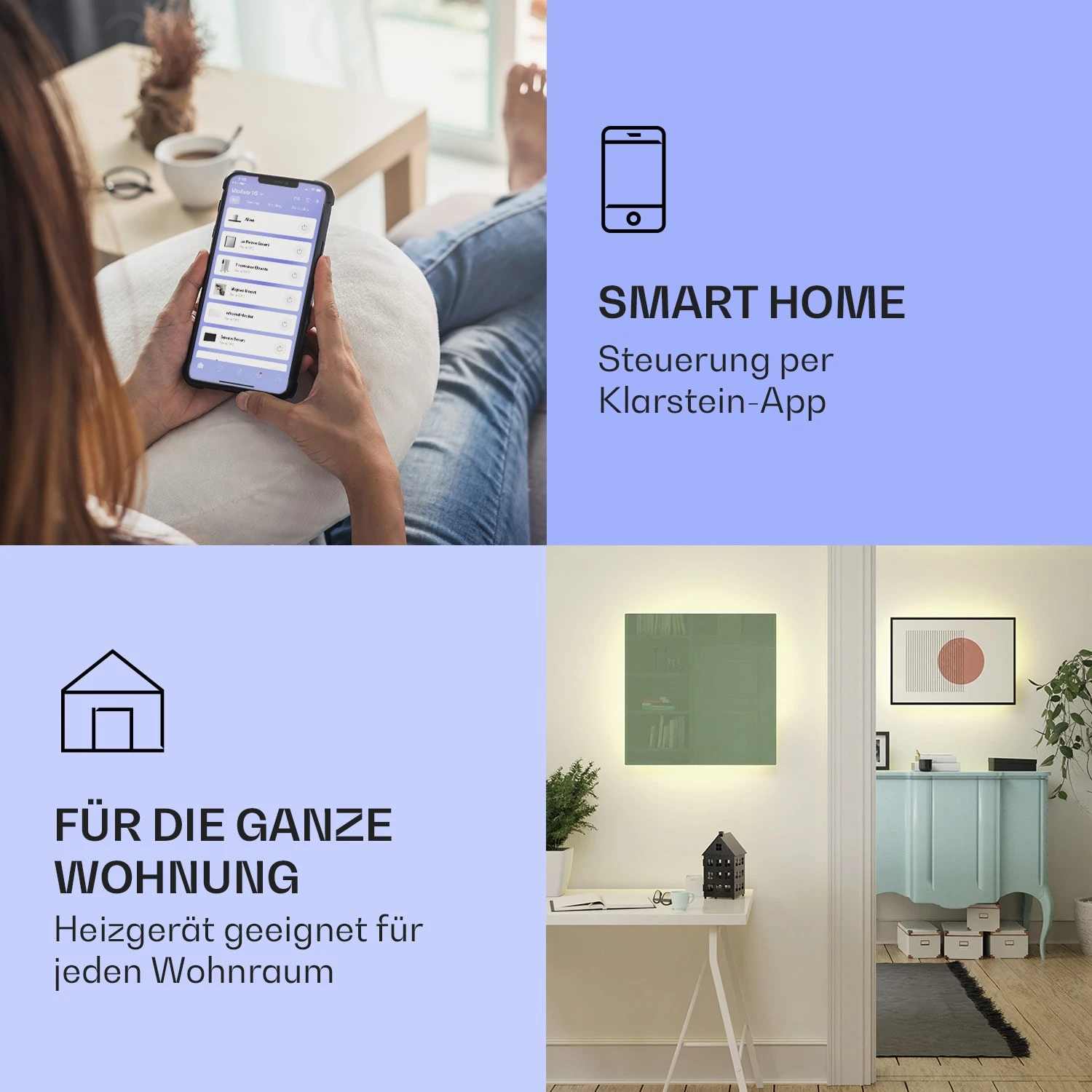 Mojave 500 Smart 2-in-1 Heizgerät Infrarot Konvektor 60x60cm 500W RGB-Licht 2 Mojave 500 Smart 2-in-1 Heizgerät Infrarot Konvektor 60x60cm 500W RGB-Licht – Bild 2