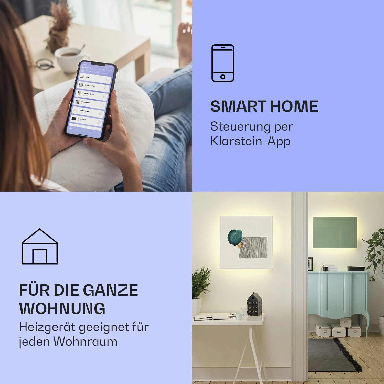 Mojave 750 Smart 2-in-1 Heizgerät Infrarot Konvektor 85x60cm 750W RGB-Licht 2 Mojave 750 Smart 2-in-1 Heizgerät Infrarot Konvektor 85x60cm 750W RGB-Licht – Bild 2