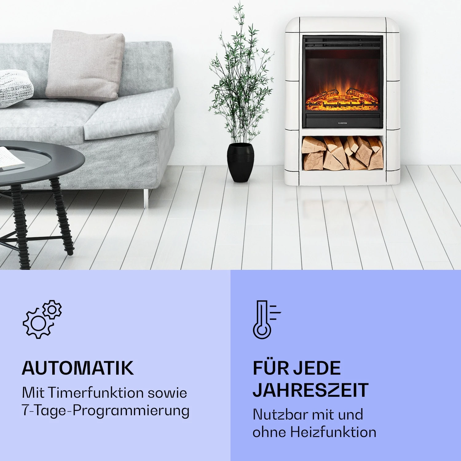 Dukono Elektrokamin 1800 W LED-Flammen Heizlüfter Timer Holzfach 6 Dukono Elektrokamin 1800 W LED-Flammen Heizlüfter Timer Holzfach – Bild 6