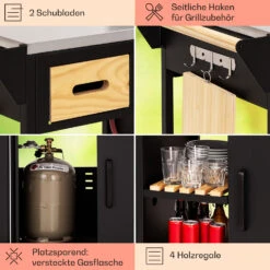 Jersey Outdoor Kitchen Gasgrill Spüle 20,7 KW 5+1 Brenner Mobil -Garten Store 10039854 de 0005 usp