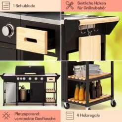 Jersey Outdoor Kitchen Gasgrill 20,7 KW 5+1 Brenner Mobil Regenschutz -Garten Store 10039855 de 0005 usp
